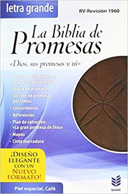 Biblia/RVR/Promesas/Letra Grande/Piel Especial/Cafe Indice